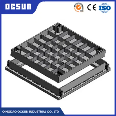 Ocsun Galvanized Steel Grating Access Covers Concrete Infill Cast Iron Chemical Composition China 890X1355 Overall Frame Size Square Composite Manhole Cover